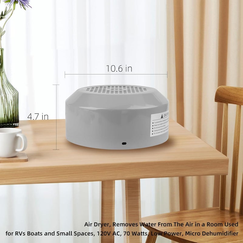 Mocar7 Air Dryer, Removes Water From The Air in a Room Used for RVs Boats and Small Spaces, 120V AC, 70 Watts, Low Power, Micro Dehumidifier - Image 2